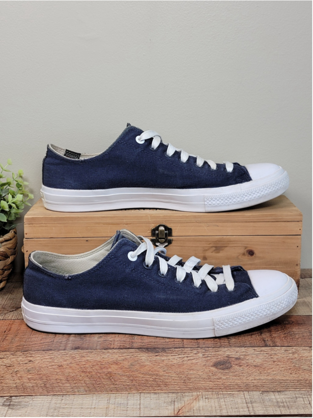 Converse 12 Chuck Taylor II Low Top Ox Dark Blue Canvas Sneakers All Star CTAS